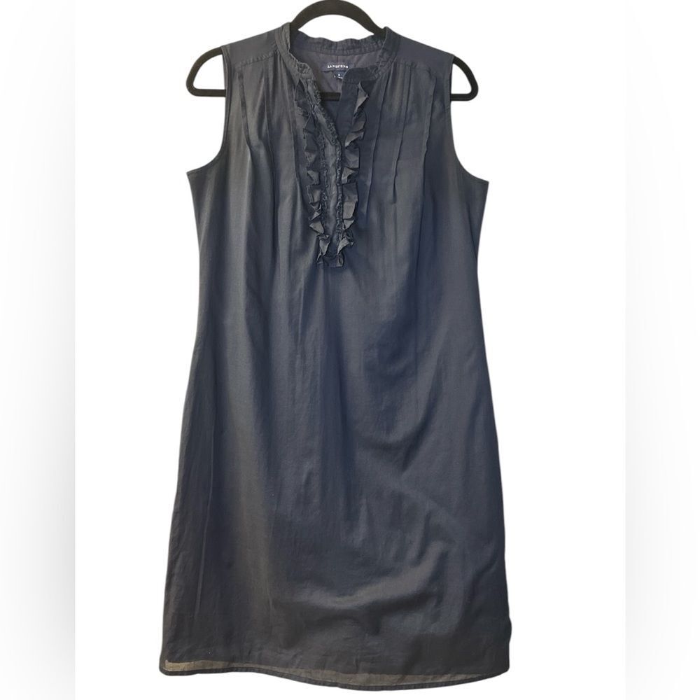 Lands End Navy Blue Sleeveless Lined Pintuck Pleats Dress - Size‎ 6 - Picture 3 of 7